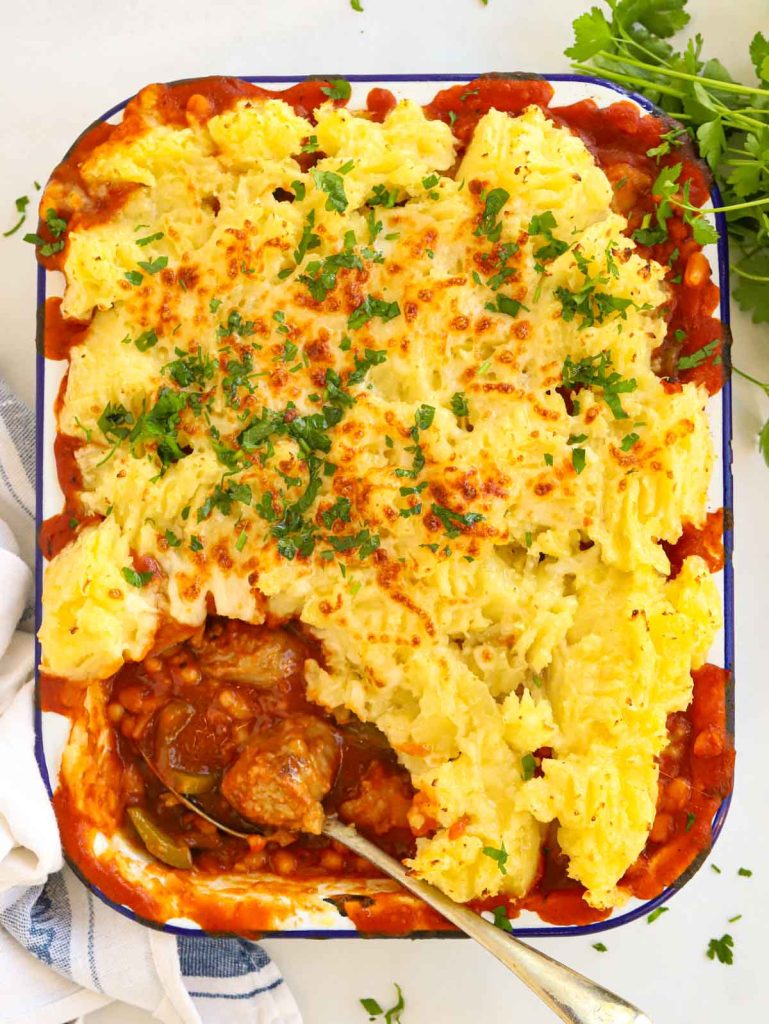 Cowboy Pie (Mash-Topped Sausage & Beans)